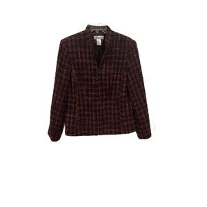 Women's Burgundy Tweed Jacket